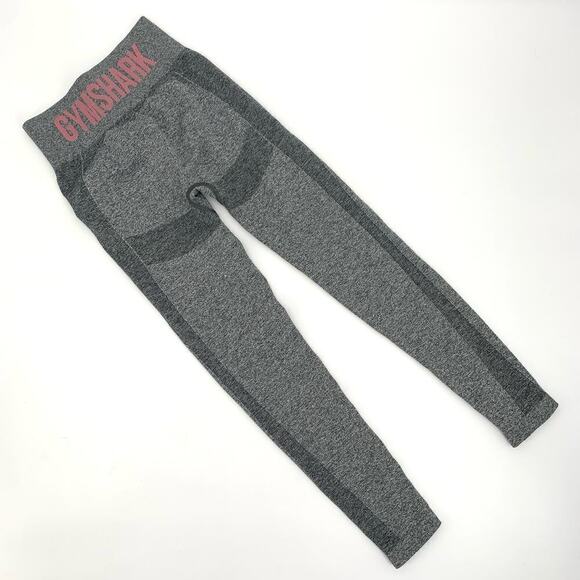 Gymshark High Waisted Flex Set Leggings Gray w/Pink Graphic Women’s Size Small - Picture 2 of 6